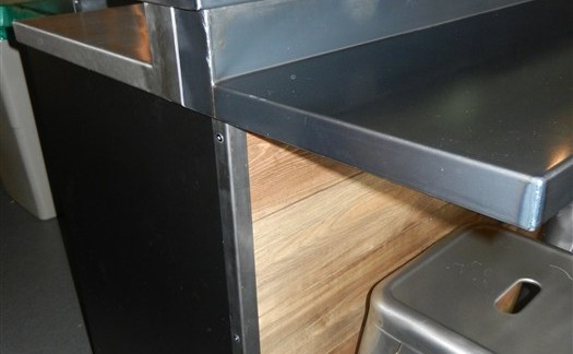 Custom Black Steel Countertop bar