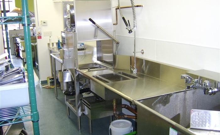 stainless steel dish pit