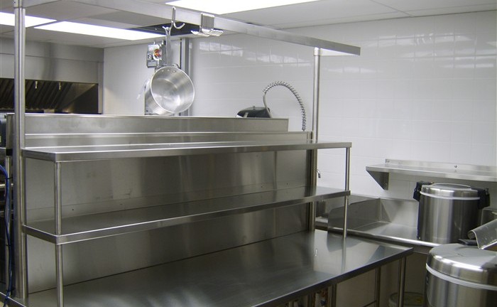 Stainless steel prep counter